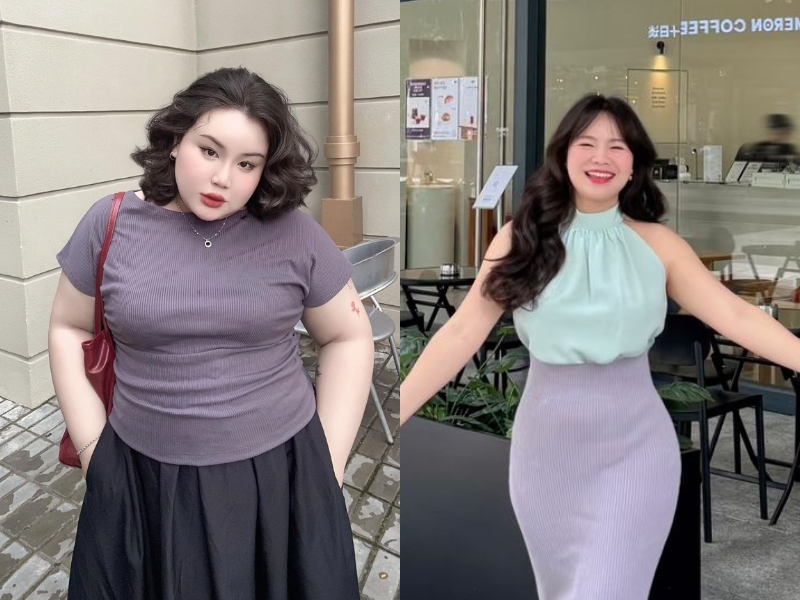 Phối đồ cho nữ với áo ôm và chân váy ôm body