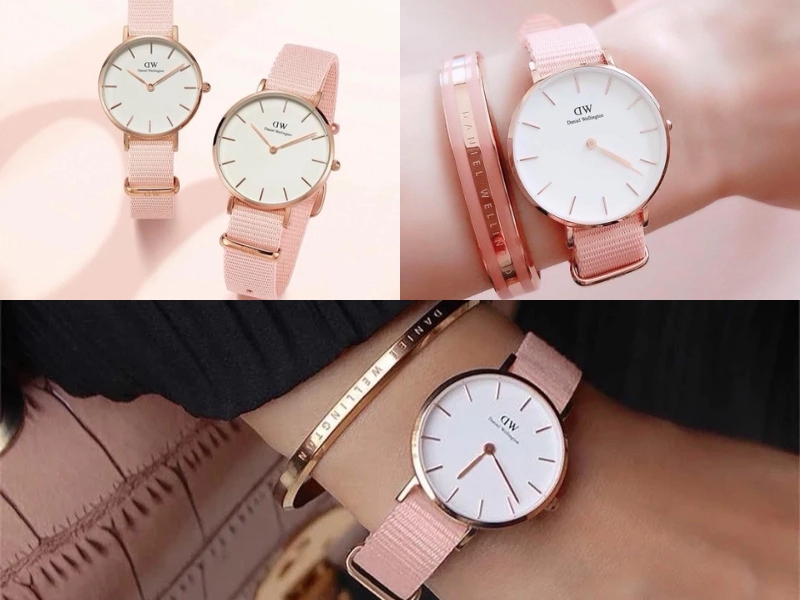 Đồng hồ nữ Daniel Wellington Petite Rosewater dây màu hồng