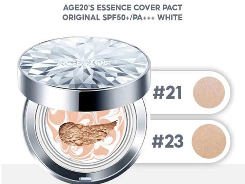 Age20's Official Original EX Pact review phấn nước che khuyết điểm tốt