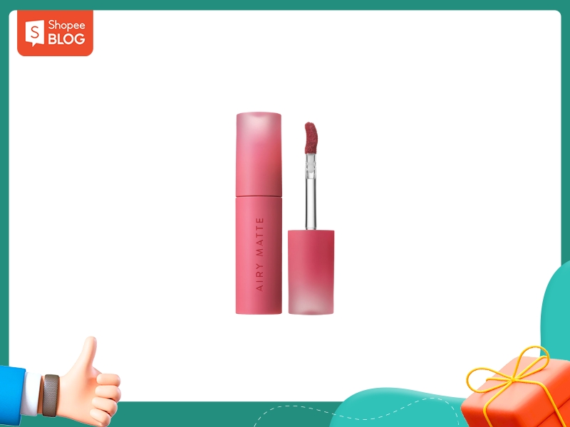 Son Innisfree Airy Matte Tint màu hồng cánh sen