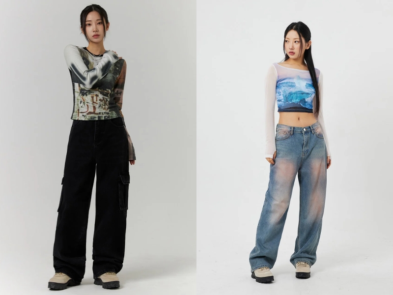 quần ống suông phối cùng giày oxford