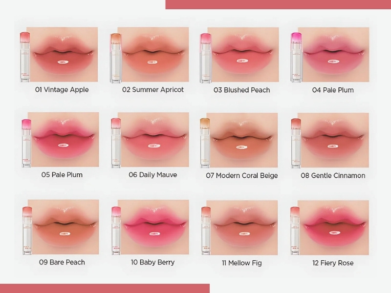 Full bảng màu son Clio Crystal Glam Tint