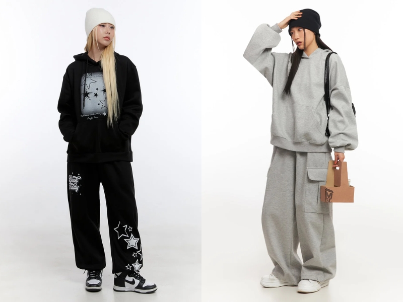 phối đồ với áo hoodie nữ