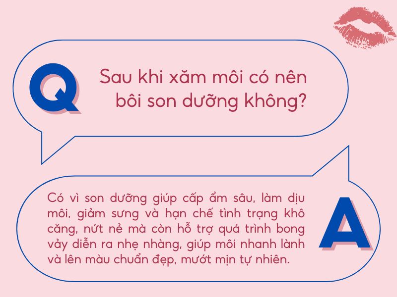 Nên dùng son dưỡng môi sau xăm để môi nhanh lành, lên màu đẹp