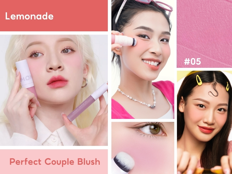 swatch má hồng Lemonade Perfect Couple Blush
