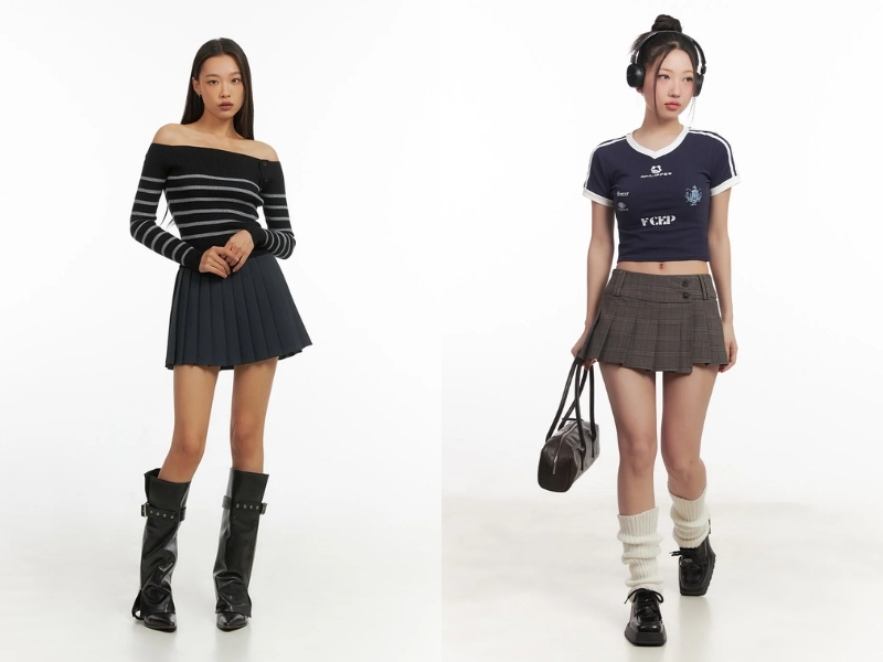 các mẫu chân váy xấp ly ngắn