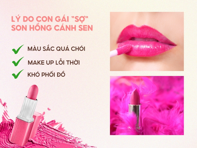 Lý do con gái không thích son hồng cánh sen