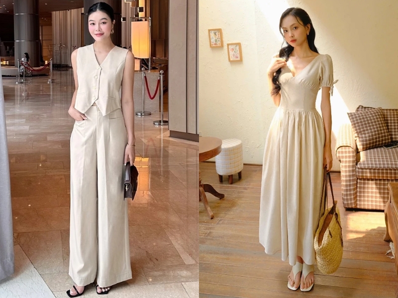 Phối màu be với màu be