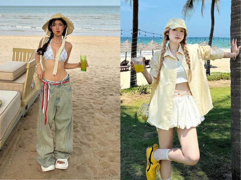 phối đồ đi biển cho nữ