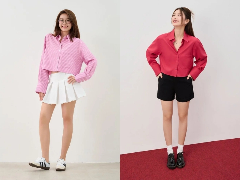 Những mẫu áo sơ mi croptop