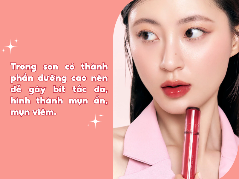 những tác hại khi dùng son làm má hồng