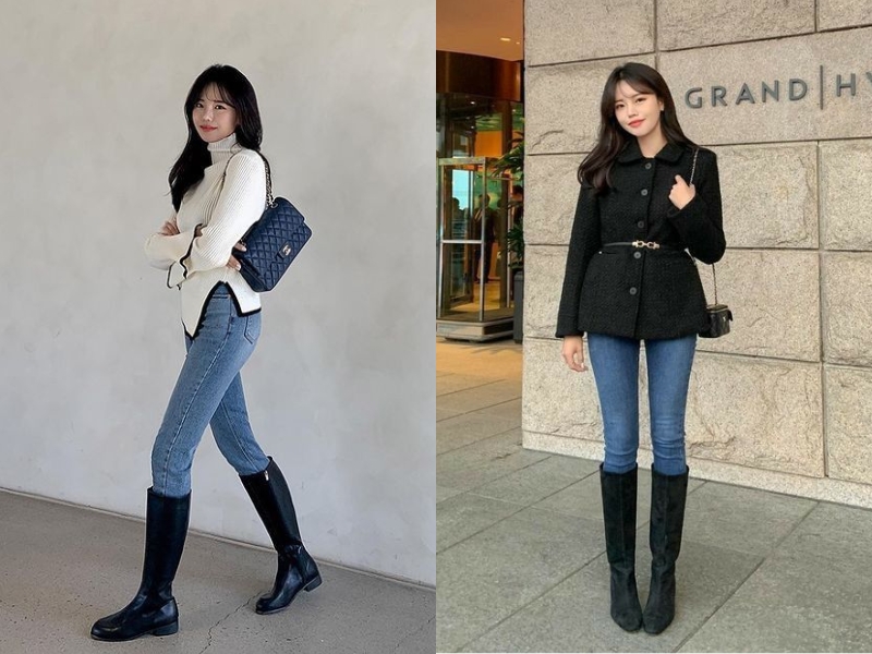 Boots phối quần jean