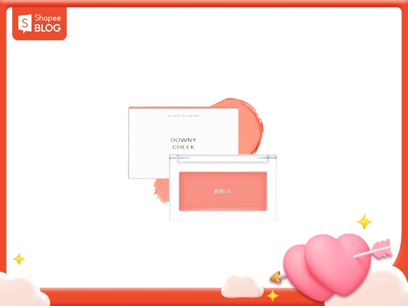 Phấn má hồng hàn quốc Bbia Downy Cheek màu cam đào 