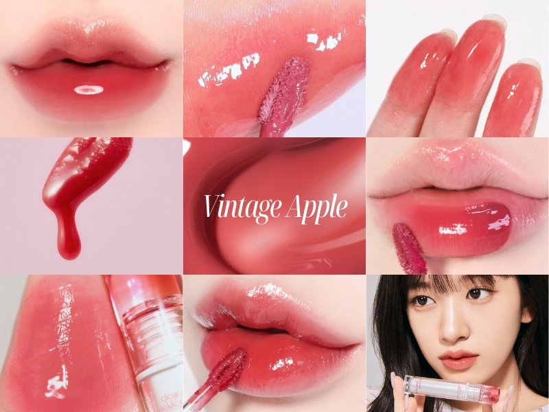 Son Clio Crystal Glam Tint màu đỏ táo