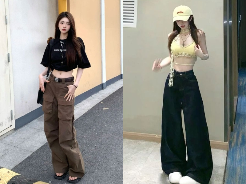 11 Cách Phối Đồ Với Quần Ống Rộng Cho Người Lùn