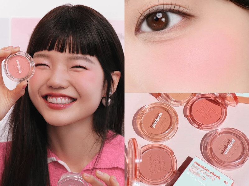 Má hồng Hàn Quốc Peripera màu cam đất trendy 