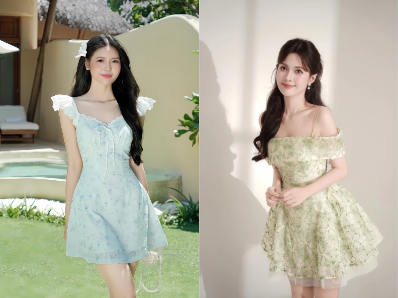 cách phối đồ đi sinh nhật đơn giản cho nữ với váy hoa nhí