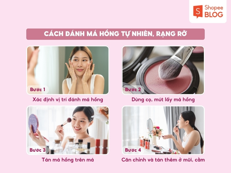 Cách đánh má hồng tự nhiên