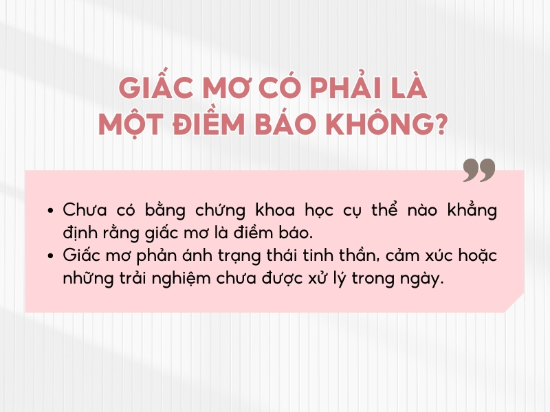 giấc mơ có phải là điềm báo không