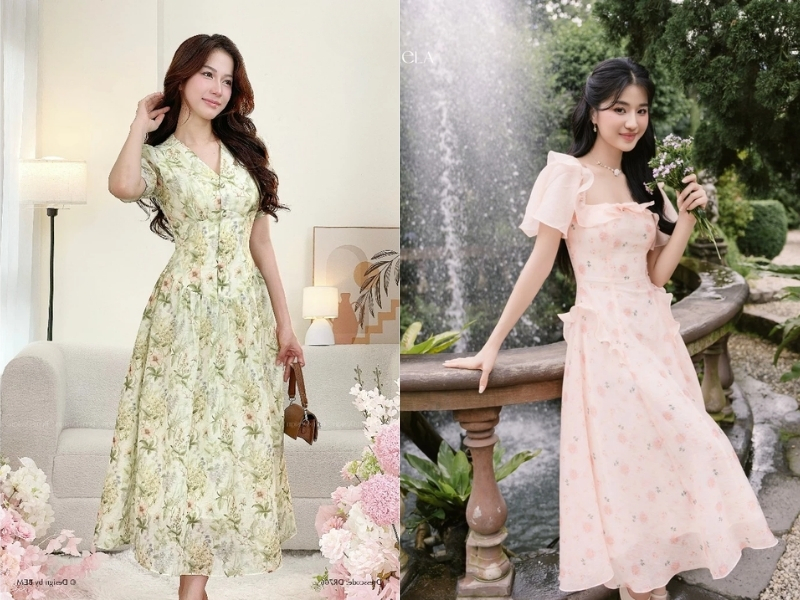 Váy hoa tiểu thư mang phong cách vintage