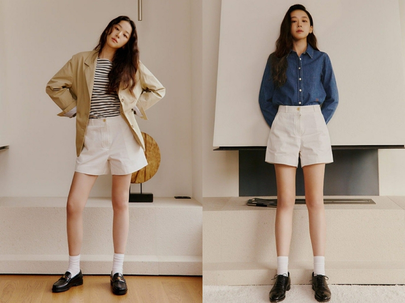 Quần short phối cùng giày oxford