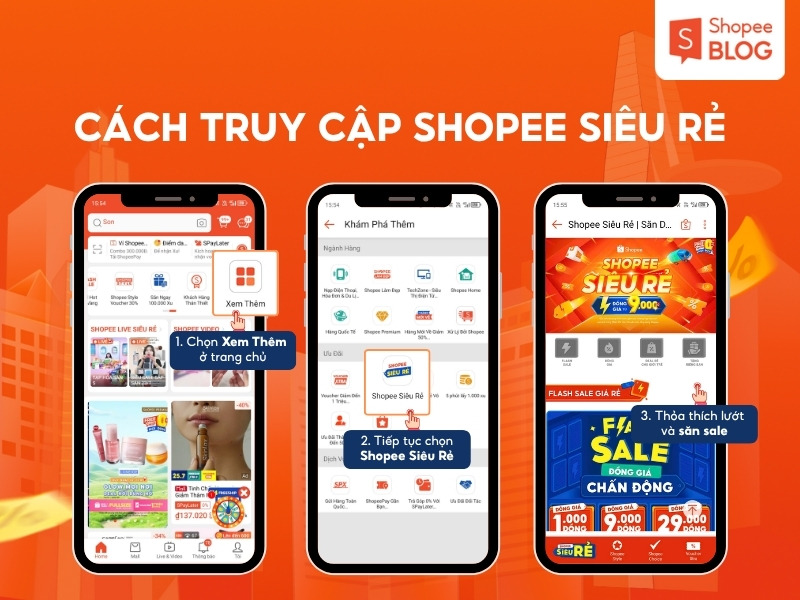 Hướng dẫn cách truy cập Shopee Siêu Rẻ