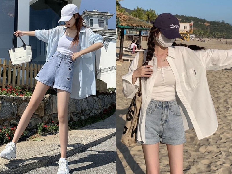 Cách phối đồ với áo sơ mi form rộng