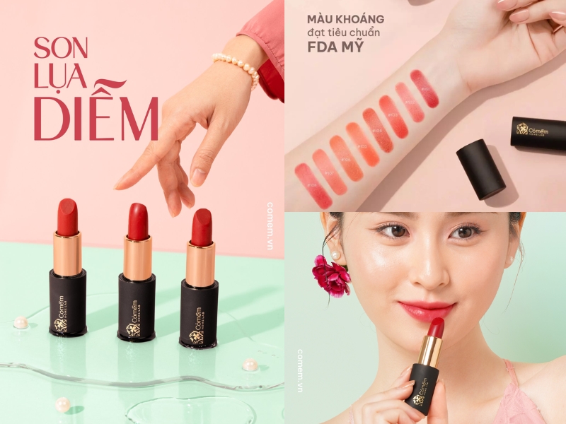 Son Lụa Diễm 106 màu đỏ phù hợp cho học sinh da ngăm