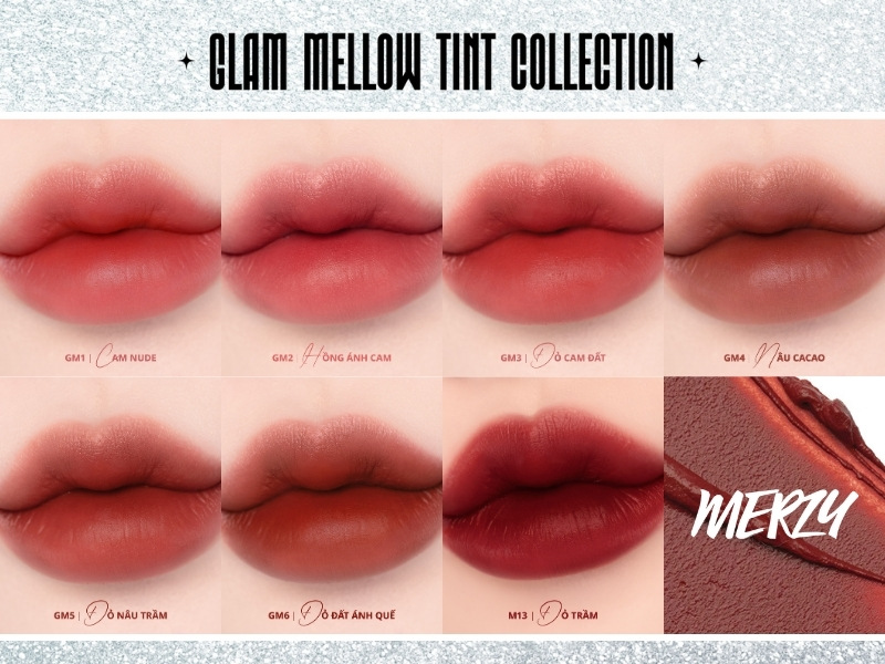 Bảng màu son Noir In The Mellow Tint Glam Edition
