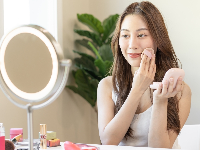 apply cushion lên da