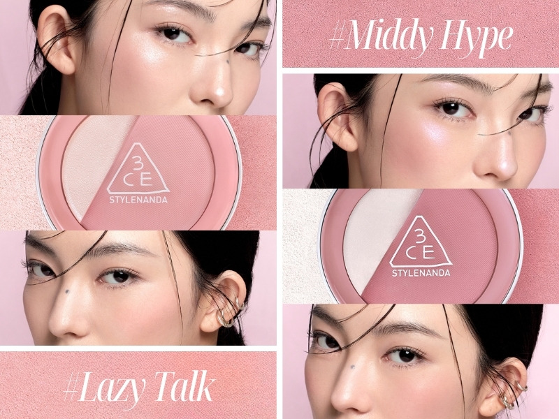3CE Blushlighter Lazy Talk và 3CE Blushlighter Middy Hype