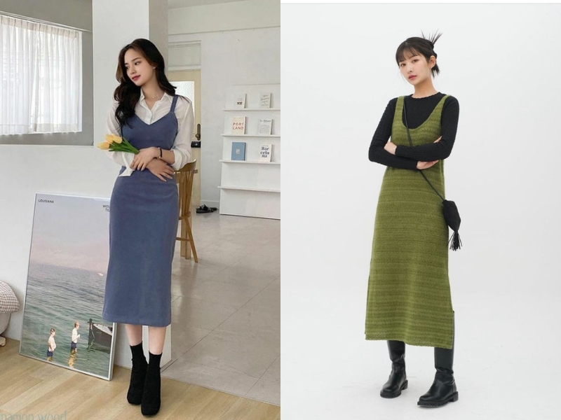 Áo ôm phối cùng vày len body