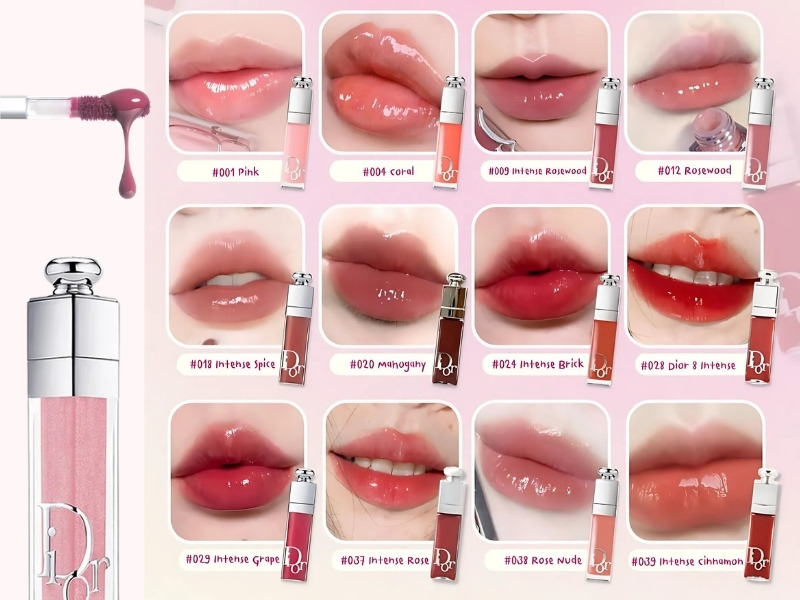 Full bảng màu dòng son Dior Addict Lip Maximizer