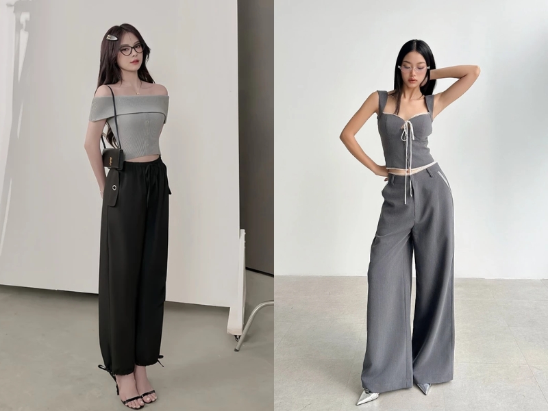 Màu xám phối với màu đen hoặc màu xám