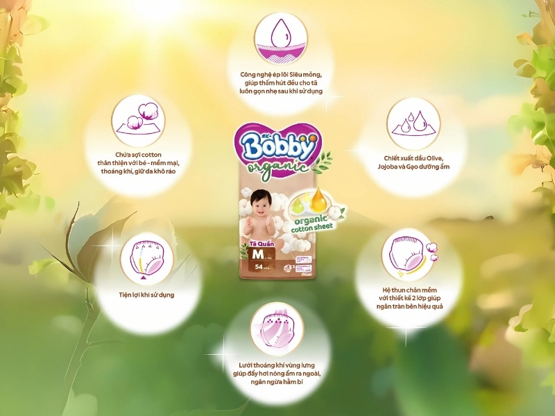 Đặc điểm nổi bật tã quần cao cấp Bobby Organic