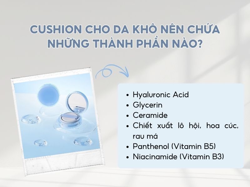 Những thành phần lành tính và cấp ẩm cho da khô 