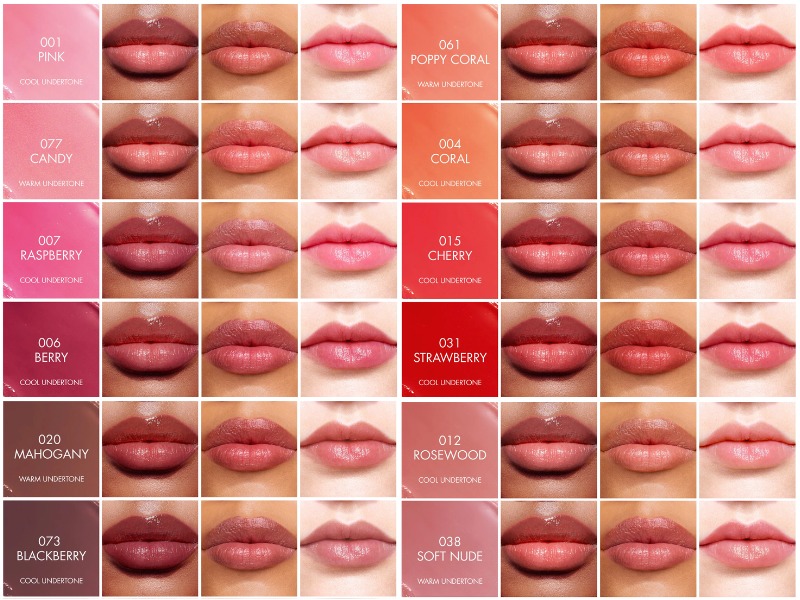 Full bảng màu dòng son dưỡng Dior Addict Lip Glow