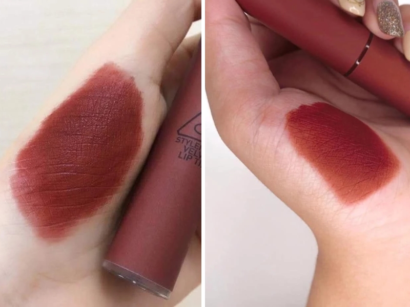 swatch son 3CE Velvet Lip Tint Taupe