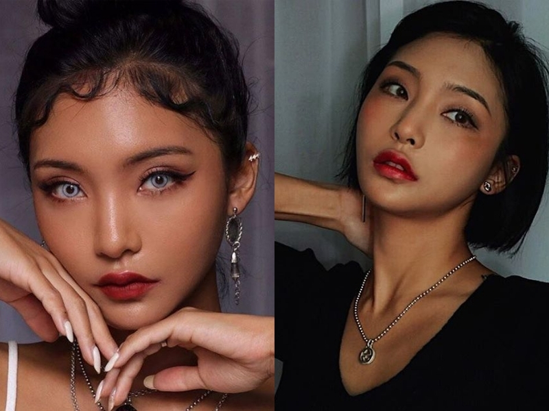 Son đỏ cherry trên nền da ngăm