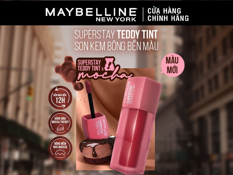 Son kem bông bền màu Maybelline Superstay Teddy Tint
