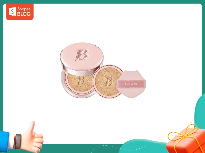 Banila Co Essence Skin Pink SPF50+ Pa+++ Cushion mỏng nhẹ tự nhiên