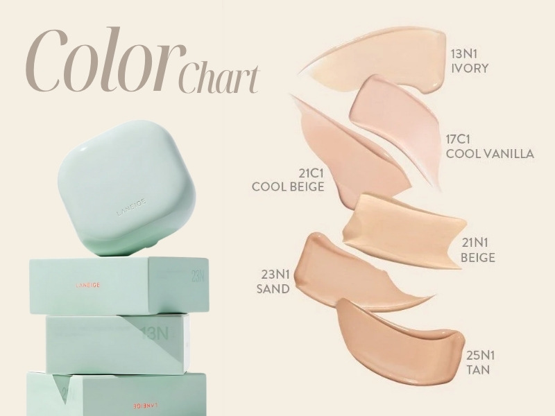 Bảng màu cushion cho da dầu Laneige Neo Cushion Matte