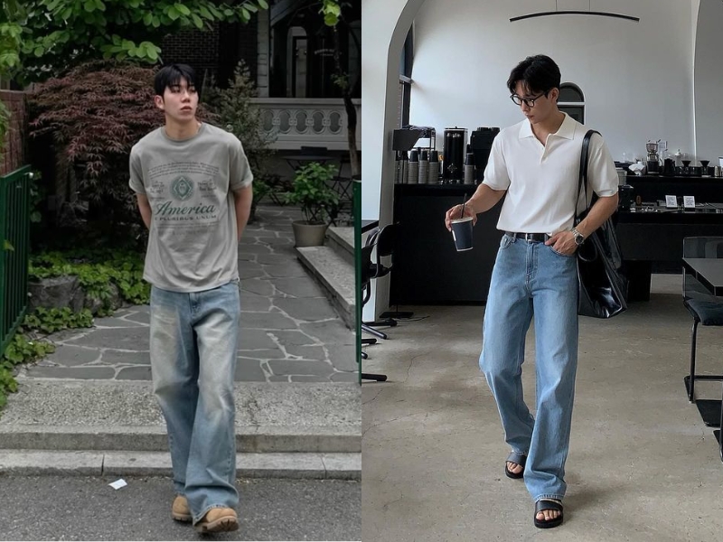 Cách phối đồ với áo thun và quần jean nam