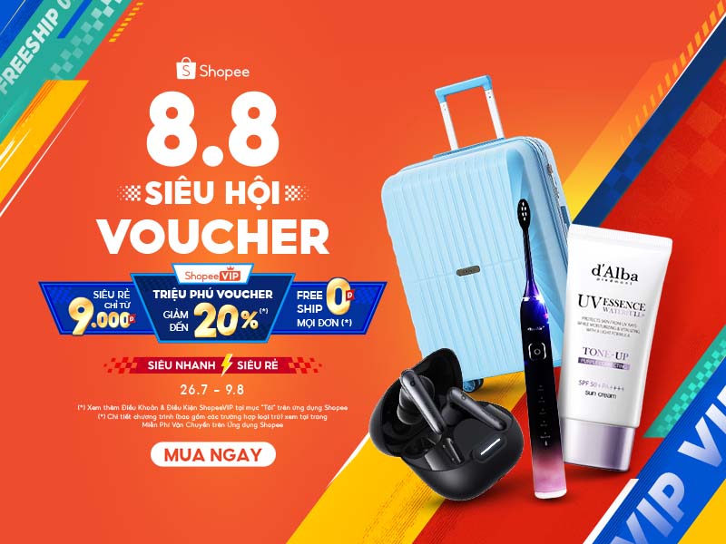 8.8 Shopee Siêu Hội Voucher