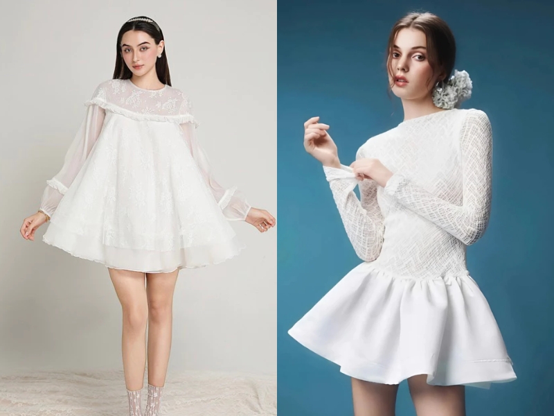 váy trắng cho nữ đi đám cưới
