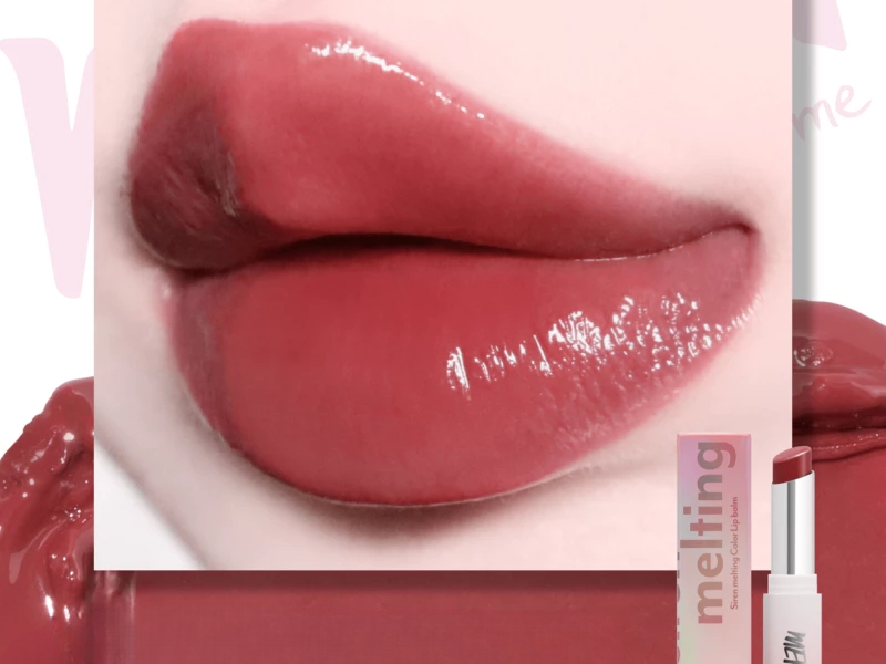 màu son Merzy Siren Melting Color #LB3 trên môi 