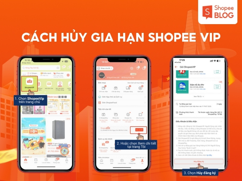 Hướng dẫn hủy gia hạn gói ShopeeVIP
