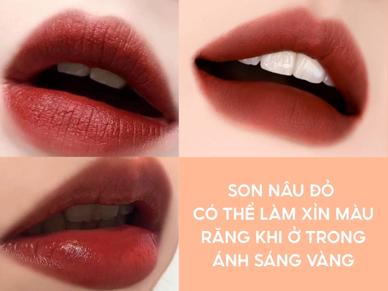 Son nâu đỏ làm xỉn men răng