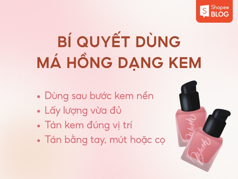 sử dụng má hồng dạng kem