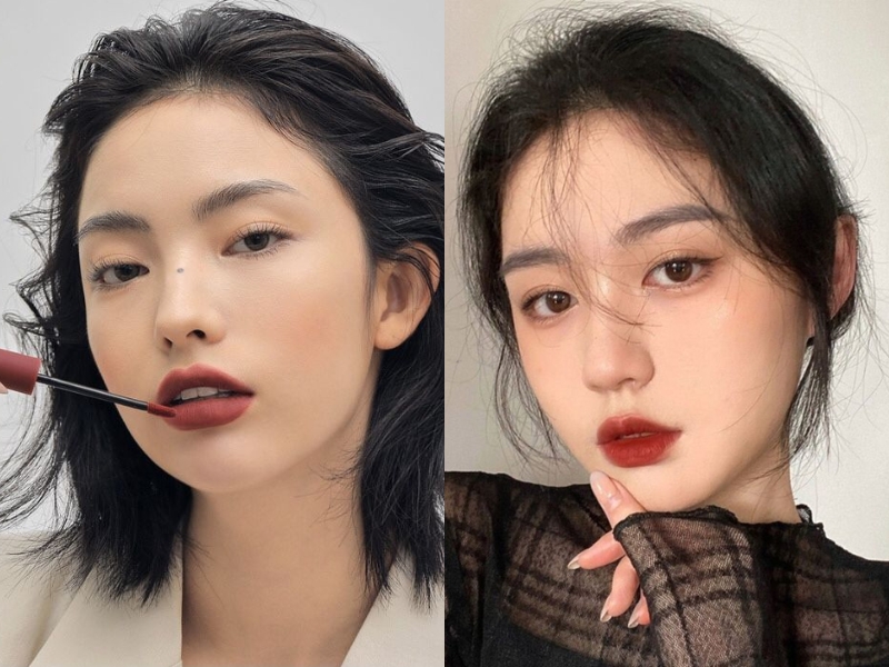 Son nâu đỏ cho mặt mộc